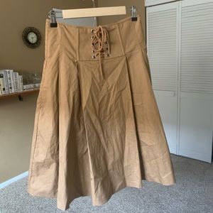 Corset laced, circle/swing skirt